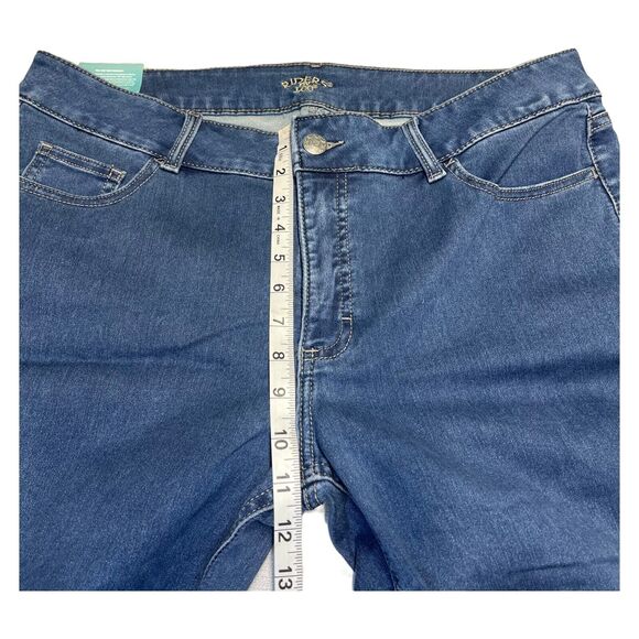 Riders By Lee Capri Pants Women's 18 Blue Cotton Stretch 5-Pockets Mid-Rise - Picture 4 of 8